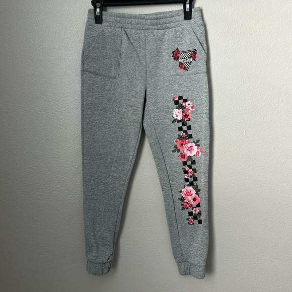 Cute grey sweatpants with floral print - Picture 1 of 8